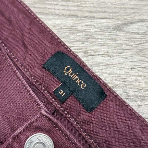 Quince Women's Wide Leg Jeans in Deep Burgundy - Picture 2 of 10
